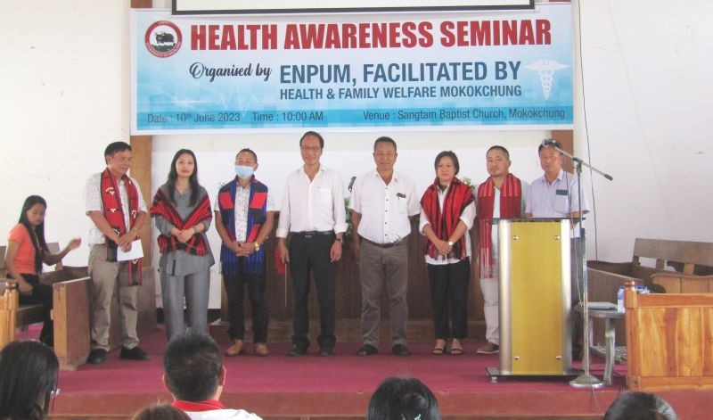 Officials and others during the health awareness seminar conducted at Sangtam Baptist Church, Mokokchung on June 10. (Photo Courtesy: CMO Mokokchung)
